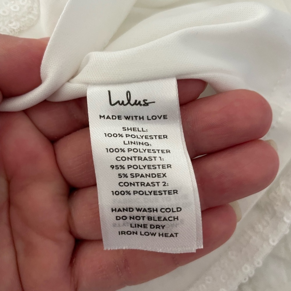 Lulus glowing white sequin bustier tie strap mini dress - Picture 13 of 13
